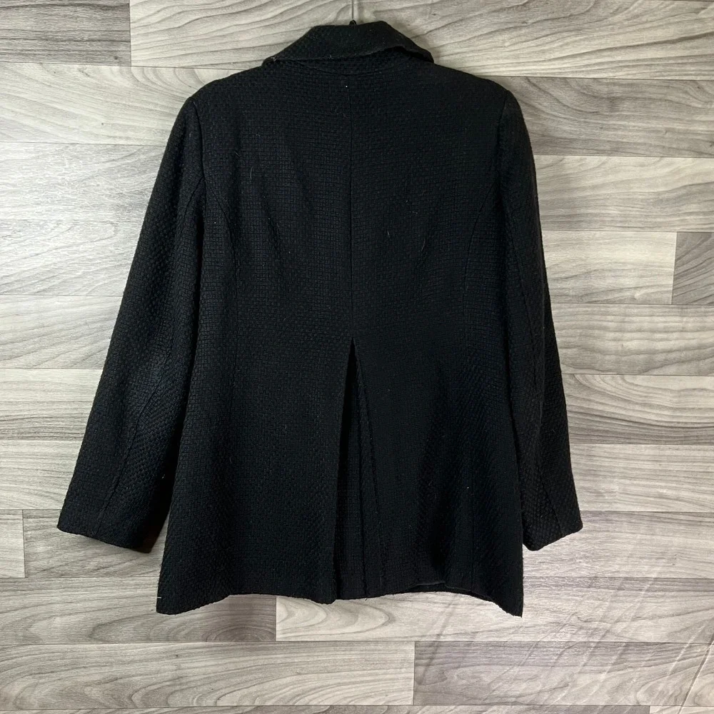 Briggs New York Peacoat Womens 8 Black Textured Acrylic Blend Button‎ Lined Warm